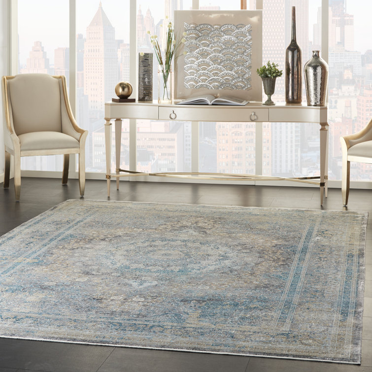Ophelia & Co. Wilmont Oriental Cream/Blue Area Rug Wayfair